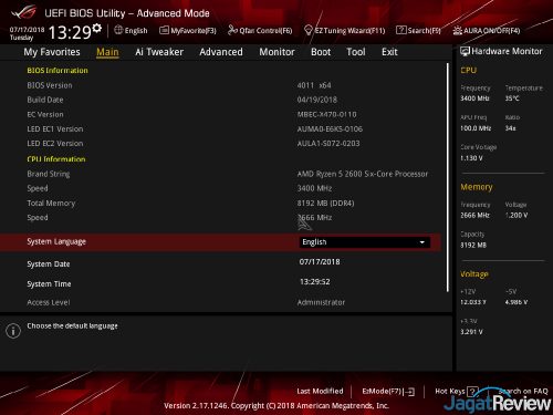 Hands-On Motherboard ASUS ROG STRIX X470-F Gaming 3 Main Tabs