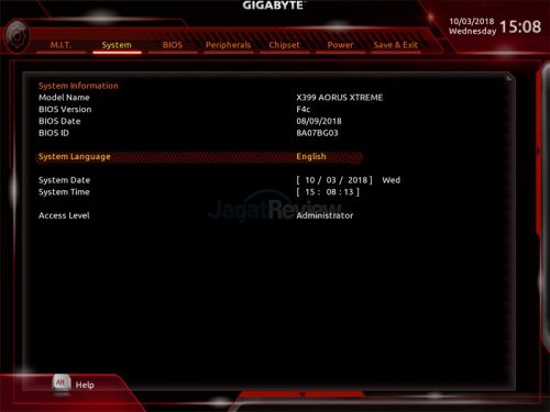 Hands-On Review Motherboard Gigabyte X399 Aorus Xtreme 1 13. System Tab