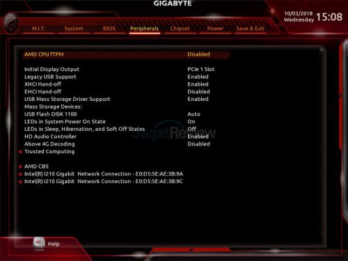 Hands-On Review Motherboard Gigabyte X399 Aorus Xtreme 13 15. Peripheral Tab