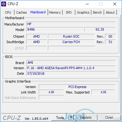Review Notebook AMD Ryzen: HP Envy x360 13-ag0023au 3 HP Envy x360 13 ag0023au CPUZ 02