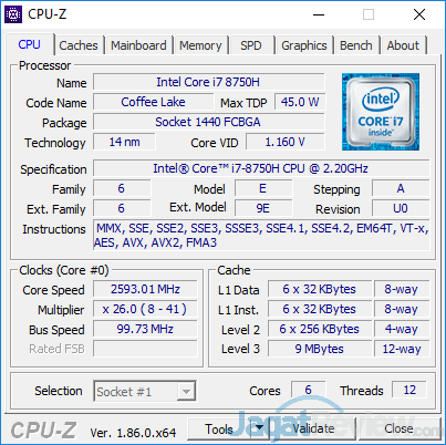 Review Omen by HP 15-dc0036TX: Laptop Gaming Layar IPS 144 Hz Murah 2 HP Omen 15 dc0036tx CPUZ 01
