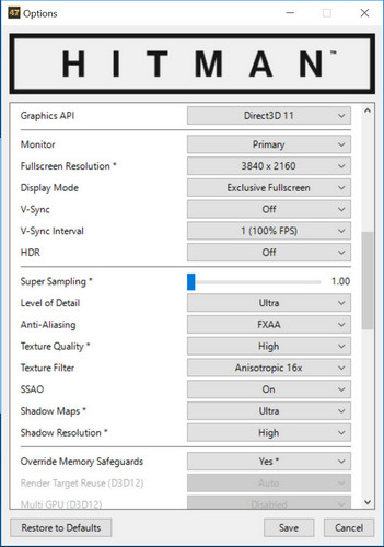Hands-on: Gigabyte GeForce RTX 2080 Gaming OC 8GB di 4K Gaming 7 SETTING HITMAN