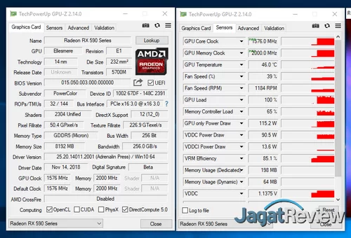 Hands-On Power Color Red Devil Radeon RX 590 2 GPUz