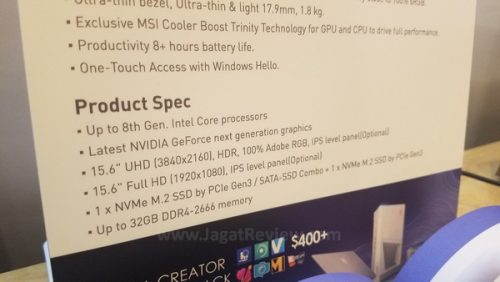 MSI P65 Creator - Notebook Peracik Konten dengan Layar 4K HDR 4 MSI P65 Creator CES 2019 5