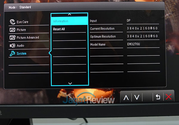 Hands-On Review Gaming Monitor 4K HDR: BenQ EW3270U 31 07 System Information