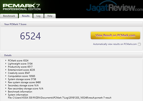 Review Laptop AMD Ryzen: Lenovo Yoga 530-14ARR 3 Lenovo Yoga 530 14ARR PCMark 7