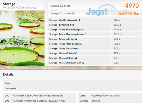 Review Laptop AMD Ryzen: Lenovo Yoga 530-14ARR 8 Lenovo Yoga 530 14ARR PCMark 8 Storage