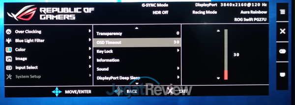 System Setup OSD Timeout