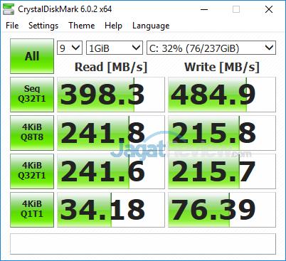 Review Laptop ASUS VivoBook Pro F570Z: Kombi Unik AMD & NVIDIA 32 ASUS VivoBook Pro F570Z Crystal Disk Mark SSD