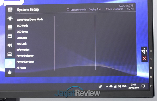 011 Menu System Setup VG278QR