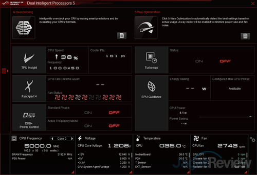 Hands-On Review ASUS ROG Maximus XI Extreme 14 AI Suite 3 03