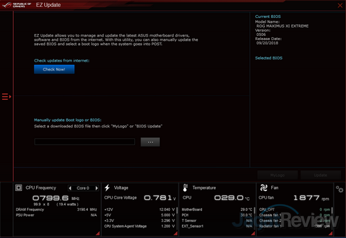 Hands-On Review ASUS ROG Maximus XI Extreme 21 AI Suite 3 07