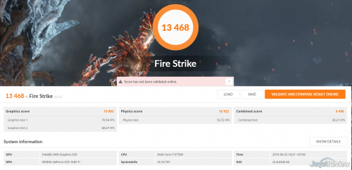 SS 3DMark Fire Strike Zephyrus M GU502