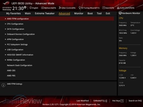 Hands-On Motherboard ASUS Crosshair VIII Hero (Wi-Fi) 3 ASUS ROG Crosshair VIII Hero WiFi BIOS 03