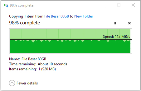 Transfer file 80GB