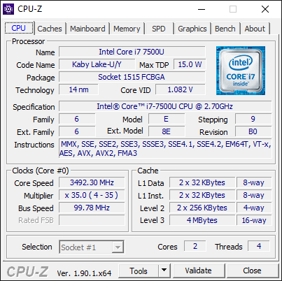 Preview Ice Lake 10nm 2-Core : Intel Core i3-1005G1 18 7500u cpu 1
