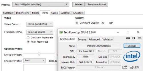 Preview Ice Lake 10nm 2-Core : Intel Core i3-1005G1 12 ICL 13 QSV