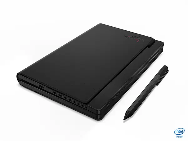 Lenovo ThinkPad X1 Fold: Laptop Layar Lipat Jadi Kenyataan 17 01 TP X1 Fold Hero Front Angled Left Folded Pen