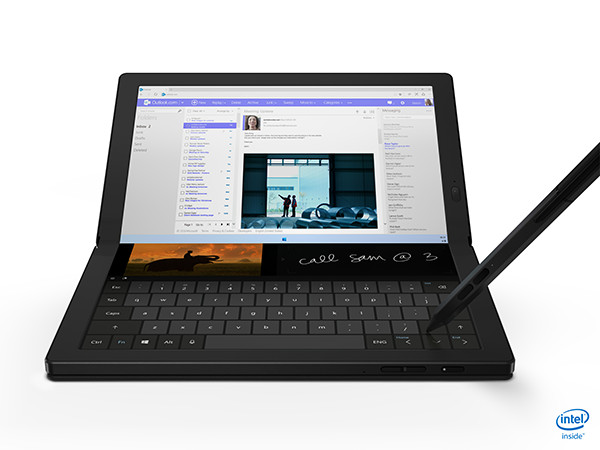 Lenovo ThinkPad X1 Fold: Laptop Layar Lipat Jadi Kenyataan 11 06 TP X1 Fold Hero Front Clamsell Pen