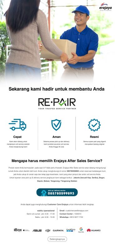 Direct Release: Erajaya Group Luncurkam RE·PAIR, Layanan After Sale Service dengan Fasilitas Door-To-Door (D2D) 1 REPAIR image