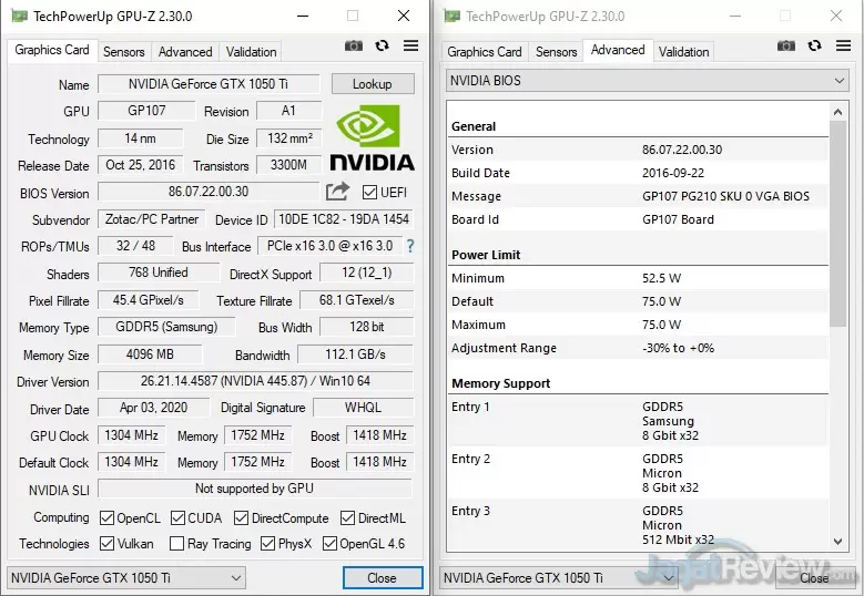 Menjajal GeForce GTX 1650 GDDR6: GTA V 100 FPS Hanya Sekitar 100W? 10 1050Ti GPUZ