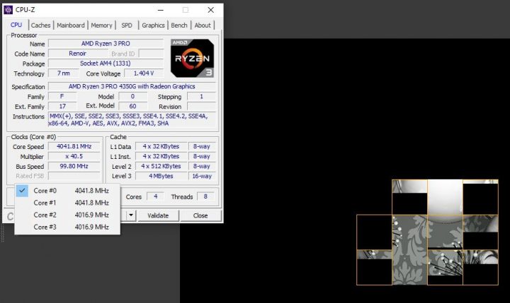 Hands-on (p)review AMD RYZEN 3 PRO 4350G : Renoir APU Desktop 13 4350G 3 CPU MULTI