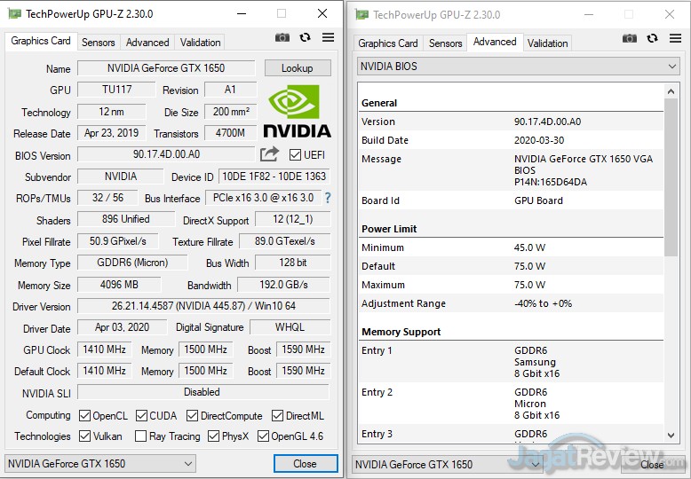 Menjajal GeForce GTX 1650 GDDR6: GTA V 100 FPS Hanya Sekitar 100W? 7 7 INNO3D GTX1650 D6 GPUZ