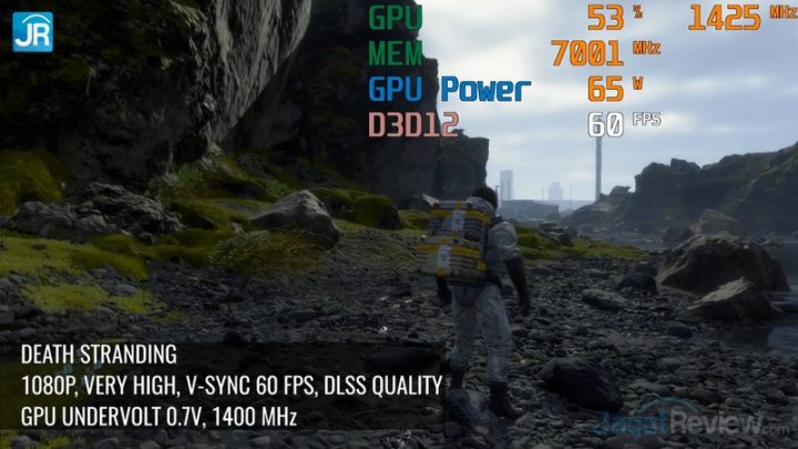 PC Kencang Jadi Irit Daya: GeForce RTX 2060 Super di Bawah 100W? Bisa! 14 Death Stranding Undervolt Clock 1400 MHz V Sync 60 DLSS On