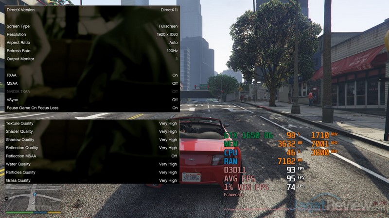 Menjajal GeForce GTX 1650 GDDR6: GTA V 100 FPS Hanya Sekitar 100W? 1 GAME1 GTAV SETTING 1080p VERYHIGH
