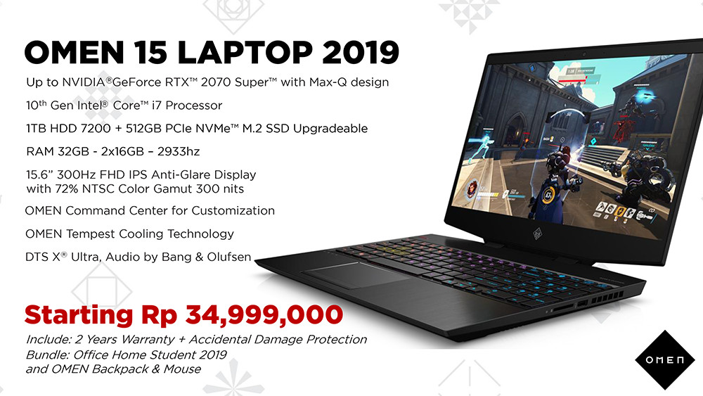 Rilis di Indonesia, Laptop Gaming HP Terbaru Hadirkan Varian AMD Ryzen 4000 & Intel Core 10th Gen 5 OMEN 15 2019 INTEL Details