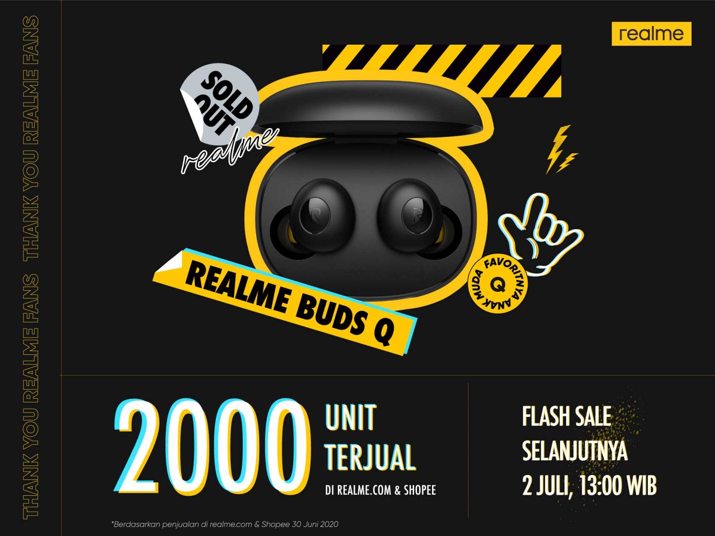 Direct Release: Penjualan Tercepat! Disambut Antusiasme Tinggi, 10.000 Unit realme C11 Habis Terjual dalam 4 Menit dan realme Buds Q Terjual 2.000 Unit Dalam Online Flash Sale Pertamanya 2 realme Buds Q Hate to Wait Sale Result