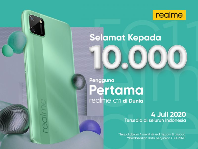 Direct Release: Penjualan Tercepat! Disambut Antusiasme Tinggi, 10.000 Unit realme C11 Habis Terjual dalam 4 Menit dan realme Buds Q Terjual 2.000 Unit Dalam Online Flash Sale Pertamanya 18 realme C11 Flash Sale Result e1594030008404