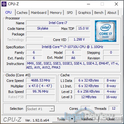 Review MSI Prestige 15: Laptop Video Editor yang Ringan dan Tipis 2 CPUZ CPU