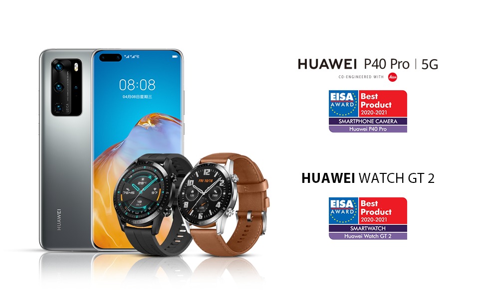 Direct Release: Huawei Raih Dua Penghargaan Award EISA, “Best Smartphone Camera” untuk HUAWEI P40 Pro dan “Best Smartwatch” untuk HUAWEI WATCH GT 2 38 EISA HUAWEI P40 WATCH GT2