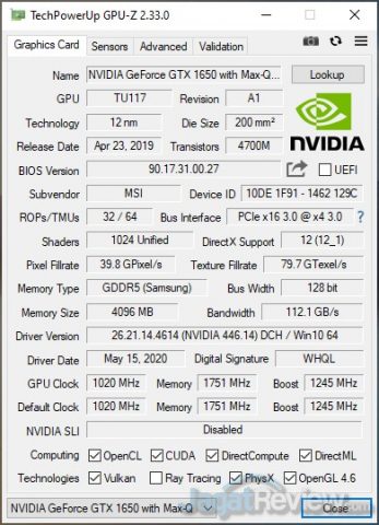 Review MSI Prestige 15: Laptop Video Editor yang Ringan dan Tipis 3 GPUZ NVIDIA