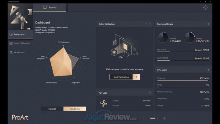 Review ASUS ProArt StudioBook Pro X W730G5T: Laptop Ini Terlalu Kencang! 19 ProArt Creator Hub Rendeing Mode