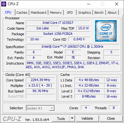 Review ASUS ZenBook 13 UX325J: Ringan, Tipis, dan Irit 1 CPUZ CPU