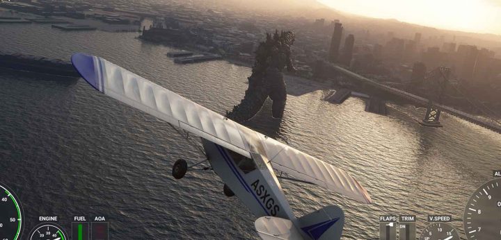 Modder Kini Suntikkan Elemen Fantasi ke Microsoft Flight Simulator 6 godzilla mfs