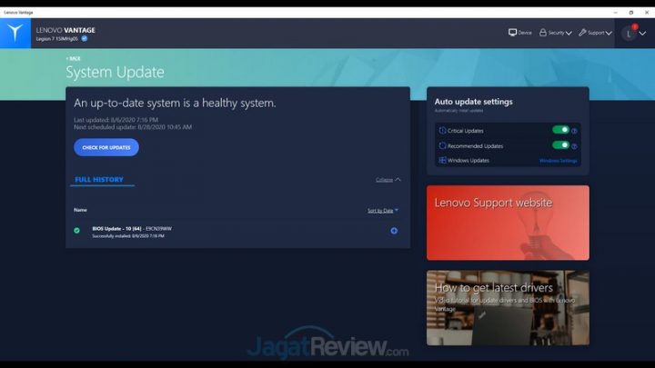 lenovo vantage system update
