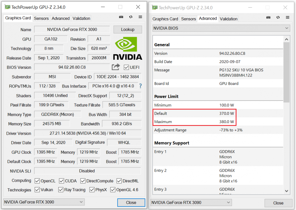 3 3090 GPUZ
