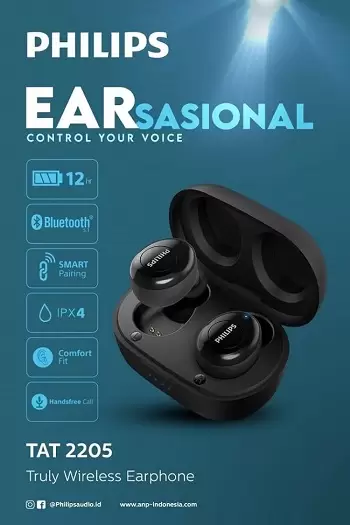 Philips Audio Luncurkan 4 Seri Headphone & Truly Wireless Terbaru 3 Philips TAT 2205 Specs 1