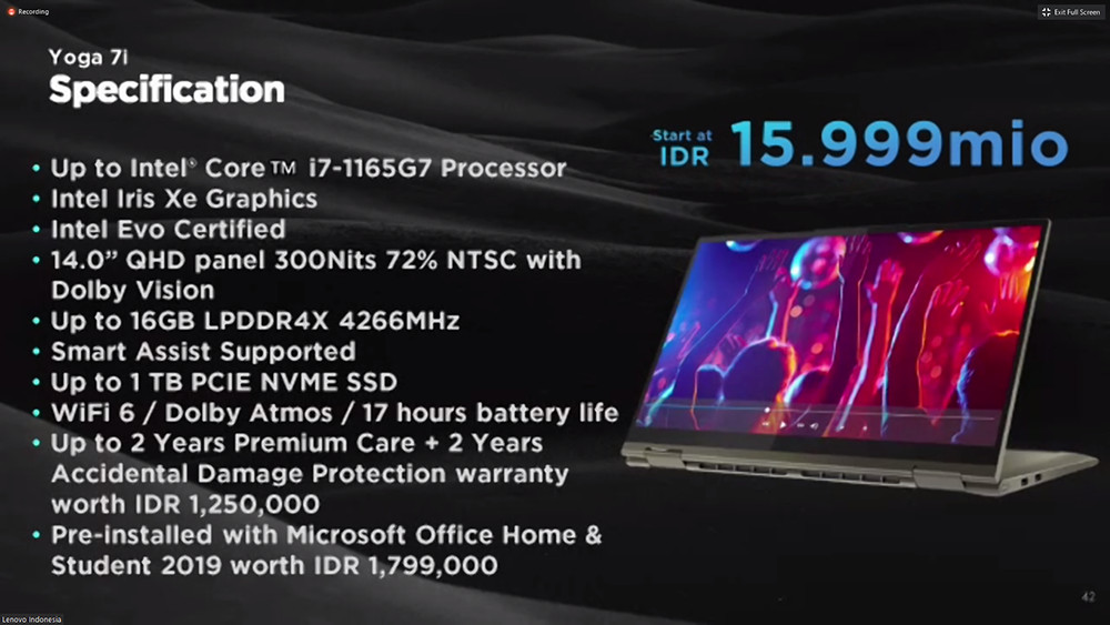 Jadi yang Pertama, Lenovo Indonesia Rilis Laptop Intel Core 11th Gen  Yoga 7i 01
