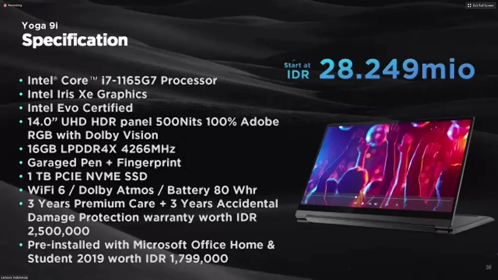 Jadi yang Pertama, Lenovo Indonesia Rilis Laptop Intel Core 11th Gen  Yoga 9i 02