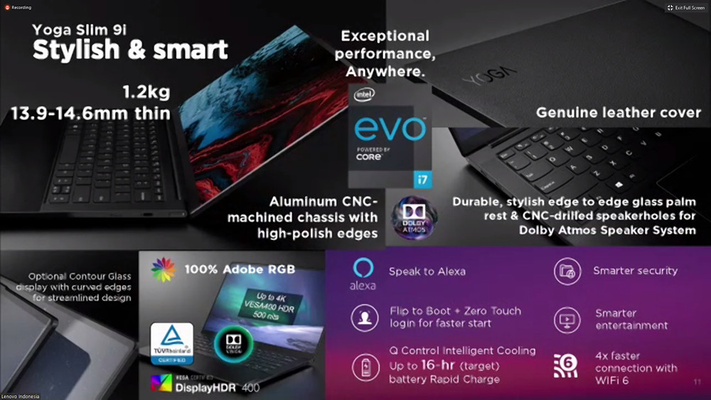 Jadi yang Pertama, Lenovo Indonesia Rilis Laptop Intel Core 11th Gen  Yoga Slim 9i 01