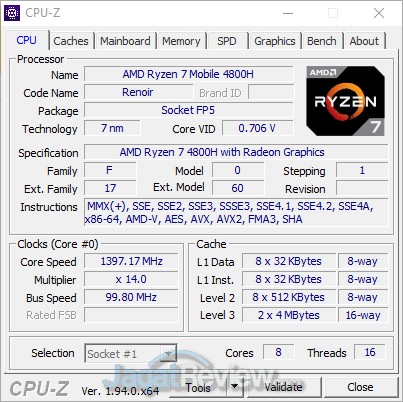 Review HP Pavilion 15 2020 - Ryzen7 & GTX 1660Ti 2020: Kencang, Lengkap, Layar Keren 2 cpuz cpu