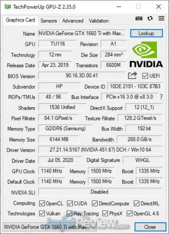 Review HP Pavilion 15 2020 - Ryzen7 & GTX 1660Ti 2020: Kencang, Lengkap, Layar Keren 8 gpuz gpu