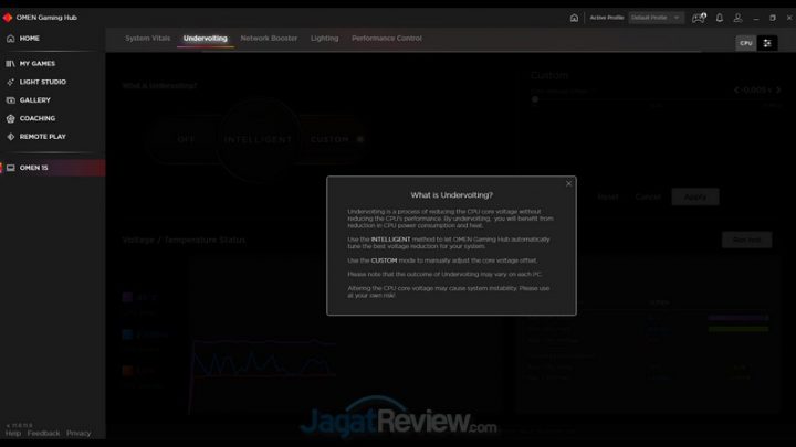 Review Laptop Omen by HP 15-DH1020TX: Dilengkapi RTX 2070 Super dan Undervolting 22 OMEN Gaming Hub What is Undervolting