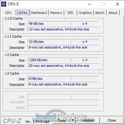 Review Core i5 Generasi 11 dan Iris Xe Max pada Acer Swift 3X: Untuk Content Creator & Bisa Gaming 3 cpuz cache