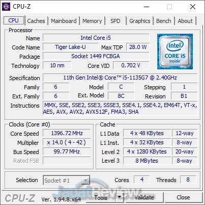 Review Core i5 Generasi 11 dan Iris Xe Max pada Acer Swift 3X: Untuk Content Creator & Bisa Gaming 2 cpuz cpu