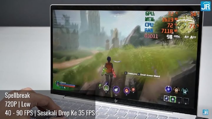 Gaming Test GeForce MX450: 10 Game di HP Envy 13 4 SpellBreak
